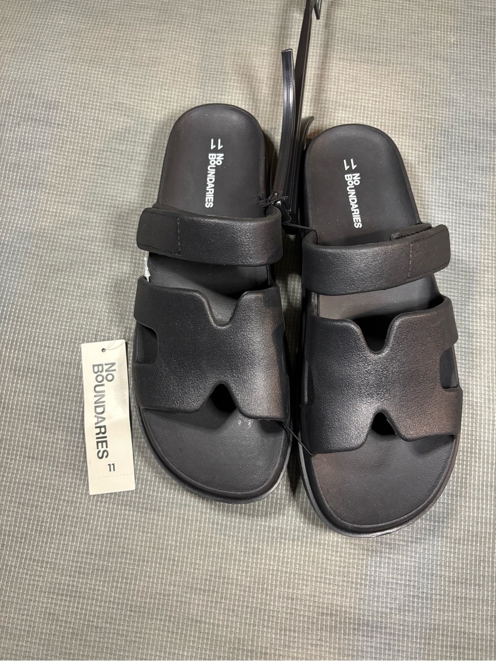 No Boundaries Women’s Black Size 11 Contour Footbed Geo Slide sandals